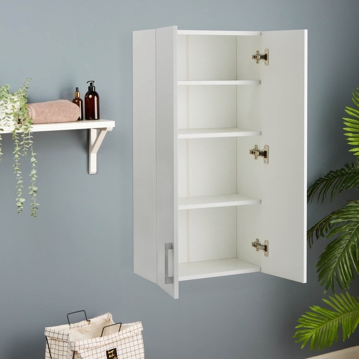 Шкаф подвесной для ванной комнаты  №4, белый,  48 х 23 х 95 см