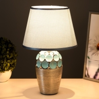 Настольная лампа "Ассами" Е14 40Вт голубой-хромовый 22,5х22,5х35 см RISALUX