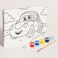 Картина по номерам для детей &laquo;Машинка в поле&raquo;, 21 х 15 см