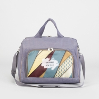 Чемодан малый 20" с сумкой, отдел на молнии, наружный карман, цвет серый