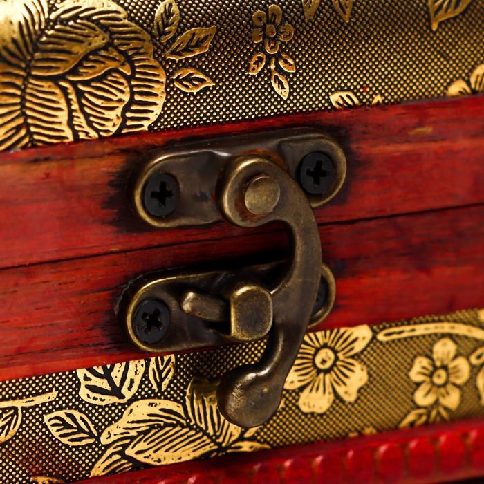 Шкатулка дерево сундучок с ручкой "Незабудки" 7,3х9,5х7,5 см