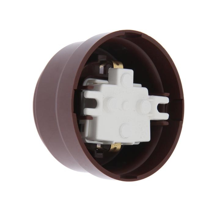 Розетка BYLECTRICA Ретро РА16-0206, 16А, одномест., наруж., с з/к, со штор., IP20, корич. Розетка BYLECTRICA Ретро РА16-0206, 16А, одномест., наруж., с з/к, со штор., IP20, корич.