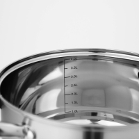 Набор кастрюль из нержавеющей стали Доляна &laquo;Гретте&raquo;, 4 предмета: 1,5 л, 2 л, 3 л, 4 л, d=16/18/20/22 см, крышки, индукция