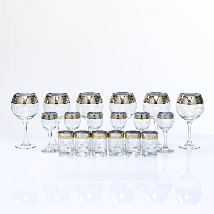 Мини-бар "Барокко" барная стойка, 6 фужеров/рюмок/стопок