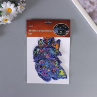 Наклейка бумага, пластик "Бабочки на Хэллоуин" синие набор 12 шт Наклейка бумага, пластик "Бабочки на Хэллоуин" синие набор 12 шт