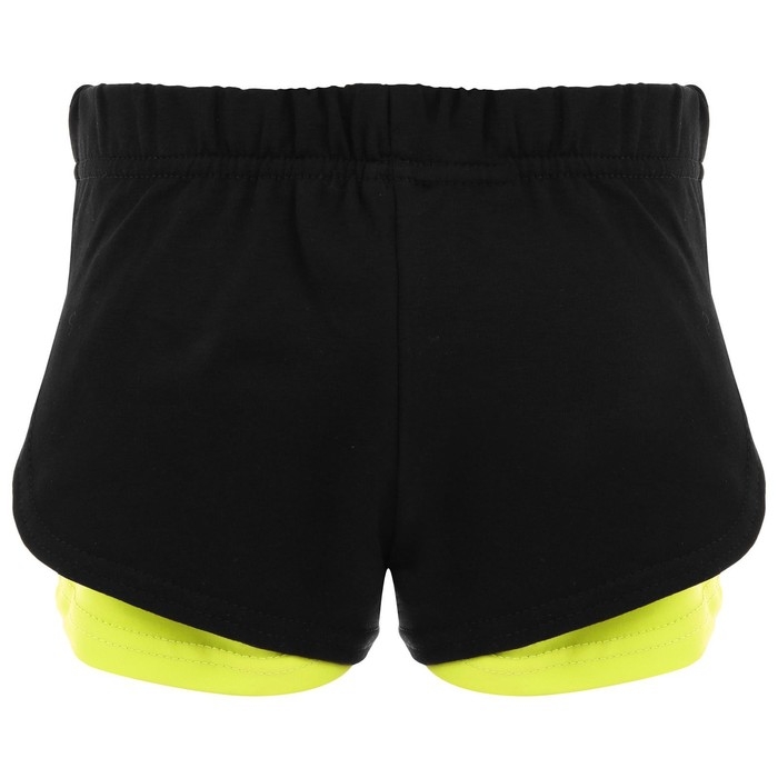 Шорты для гимнастики и танцев Grace Dance, р. 34, цвет чёрный/лайм