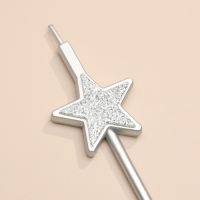 Набор свечей для торта, 4 шт "Блестящие звезды", серебряные Набор свечей для торта, 4 шт "Блестящие звезды", серебряные