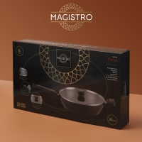 Сковорода Magistro Flame, d=26 см, h=7 см, со стеклянной крышкой, ручка soft-touch, антипригарное покрытие, индукция, цвет чёрный Сковорода Magistro Flame, d=26 см, h=7 см, со стеклянной крышкой, ручка soft-touch, антипригарное покрытие, индукция, цвет чёрный