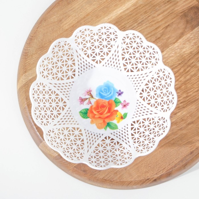 Ваза для хлеба и фруктов «Кубань. Сердце», 18×4,5 см, белый, рисунок МИКС Ваза для хлеба и фруктов «Кубань. Сердце», 18×4,5 см, белый, рисунок МИКС