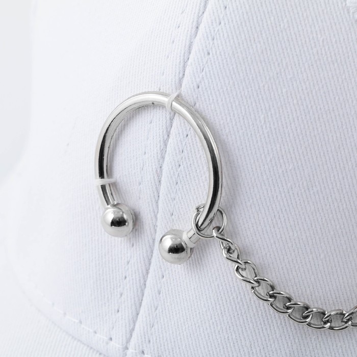 Кепка женская с кольцами, цвет белый, р-р 56 Кепка женская с кольцами, цвет белый, р-р 56