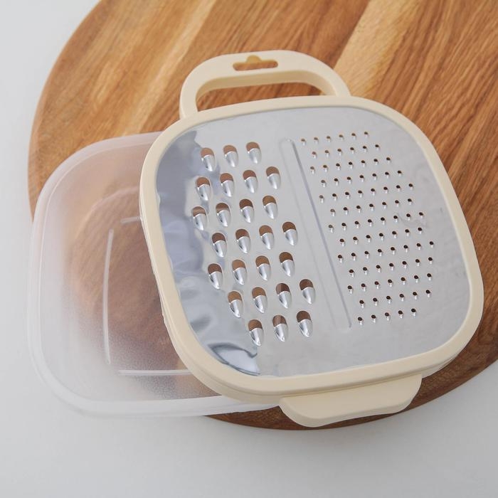 Тёрка с контейнером Доляна &laquo;Универсал&raquo;, 2 в 1, 19&times;14,5&times;3,5 см, цвет МИКС