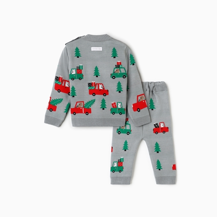 Комплект вязаный Крошка Я &laquo;Машинки&raquo;, рост 80-86 см