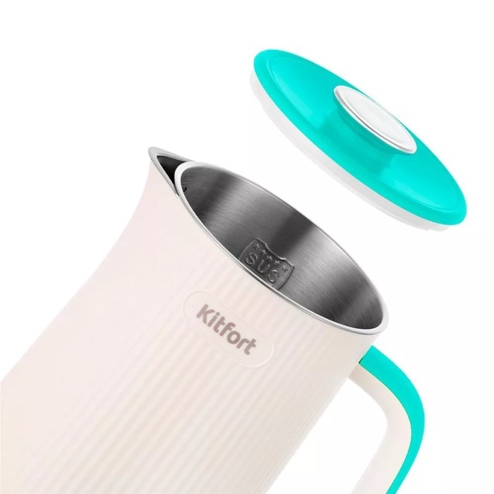 Чайник электрический Kitfort КТ-6197-2, пластик, колба металл, 1.5 л, 1500 Вт, бело-зеленый Чайник электрический Kitfort КТ-6197-2, пластик, колба металл, 1.5 л, 1500 Вт, бело-зеленый