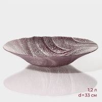 Салатник стеклянный &laquo;Драхна&raquo;, d=33 см, цвет бордовый