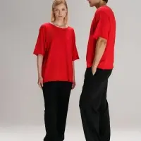 Футболка оверсайз унисекс Vozduh, красная, размер M/L