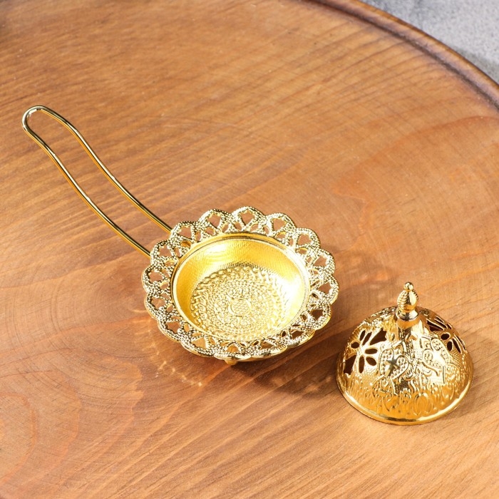 Курильница для благовоний порошковых и конусов Курильница для благовоний порошковых и конусов "Колесница", кремовая, 7х12,5 см