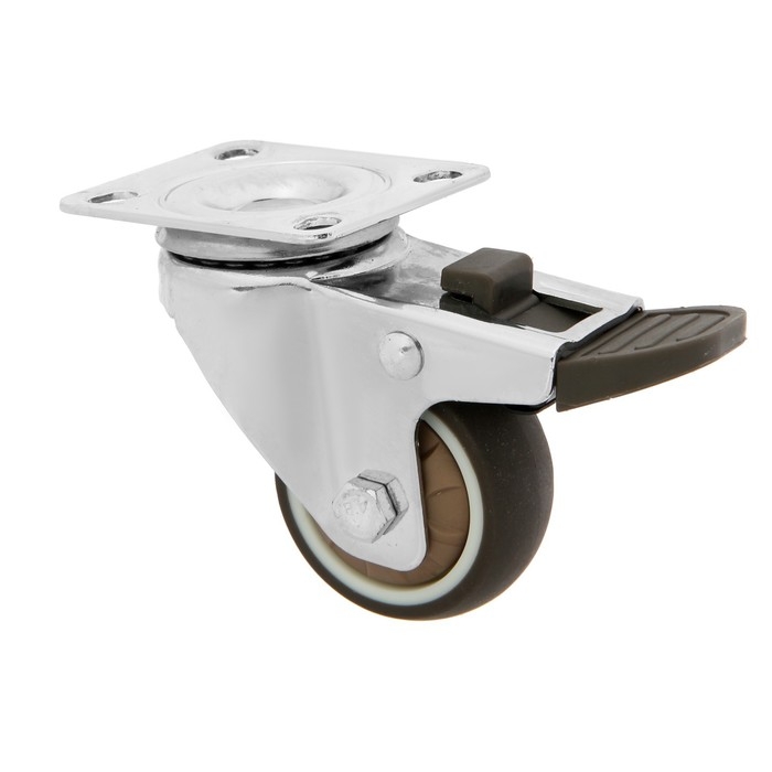 Колесо мебельное CAPPIO d=50,с стопором, поворотное, мягкий ход, покрытие TPR Колесо мебельное CAPPIO d=50,с стопором, поворотное, мягкий ход, покрытие TPR