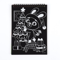 Блокнот гравюра - раскраска на новый год «Исполнения желаний», 10 листов Блокнот гравюра - раскраска на новый год «Исполнения желаний», 10 листов