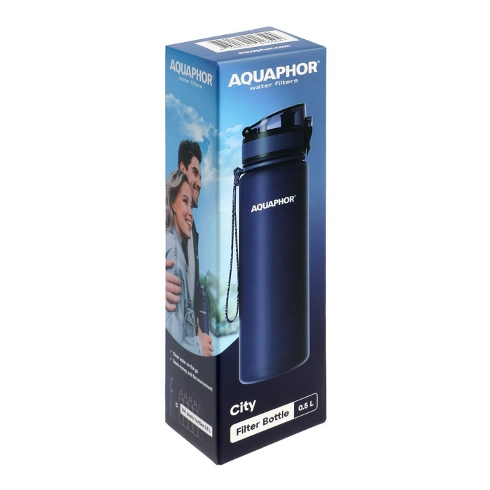 Фильтр-бутылка Фильтр-бутылка "Аквафор", очистка от хлора, примесей, сменная насадка, синяя