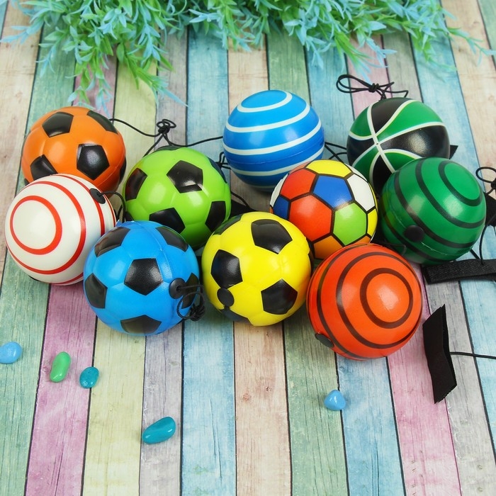 Мяч &laquo;Спорт&raquo;, мягкий, на резинке, цвета МИКС