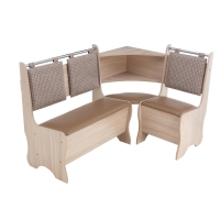 Кухонный уголок А-15, 1500х1040х950, Ясень шимо светлый В-07/Рогожка темная