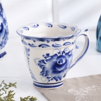 Чашка "Мария", 10 х 9 см, гжель Чашка "Мария", 10 х 9 см, гжель