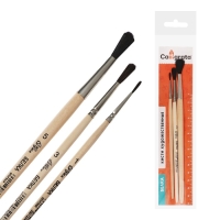 Набор кистей Белка 3 штуки, Calligrata №1 (круглые №: 1, 3, 5), деревянная ручка Набор кистей Белка 3 штуки, Calligrata №1 (круглые №: 1, 3, 5), деревянная ручка