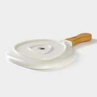 Блюдо фарфоровое для подачи с бамбуковой ручкой BellaTenero, 30&times;19,5 см, цвет белый