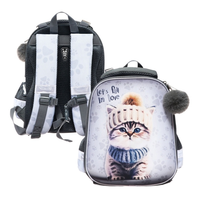 Рюкзак каркасный, 35х26х13, Seventeen, девочка EVA, серый Рюкзак каркасный, 35х26х13, Seventeen, девочка EVA, серый