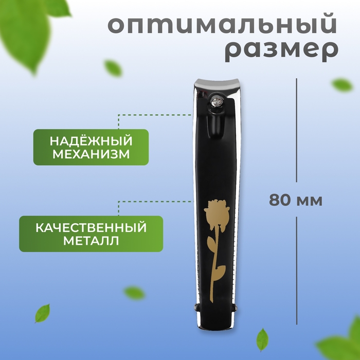 Кусачки-книпсер педикюрные, с пилкой, 8 см, на блистере, цвет чёрный/серебристый Кусачки-книпсер педикюрные, с пилкой, 8 см, на блистере, цвет чёрный/серебристый