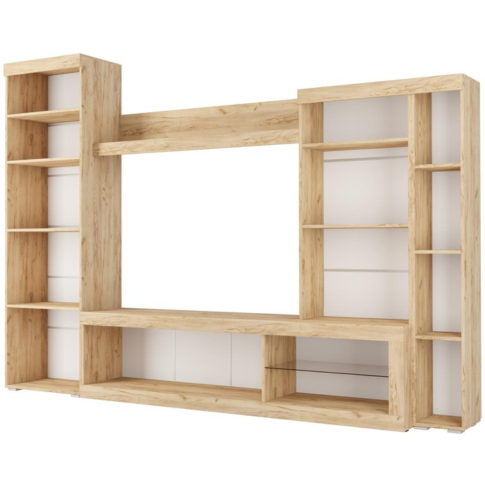 Гостиная БАСТОН, 2805х2000х400, Дуб вотан/Белый