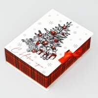 Складная новогодняя коробка-книга &laquo;Уютная классика&raquo;, 16,5 х 12,5 х 5 см, Новый год