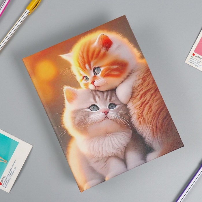 Фотоальбом на 200 фото 10х15 см "Пушистые котята" кожзам МИКС 5х17,5х22 см