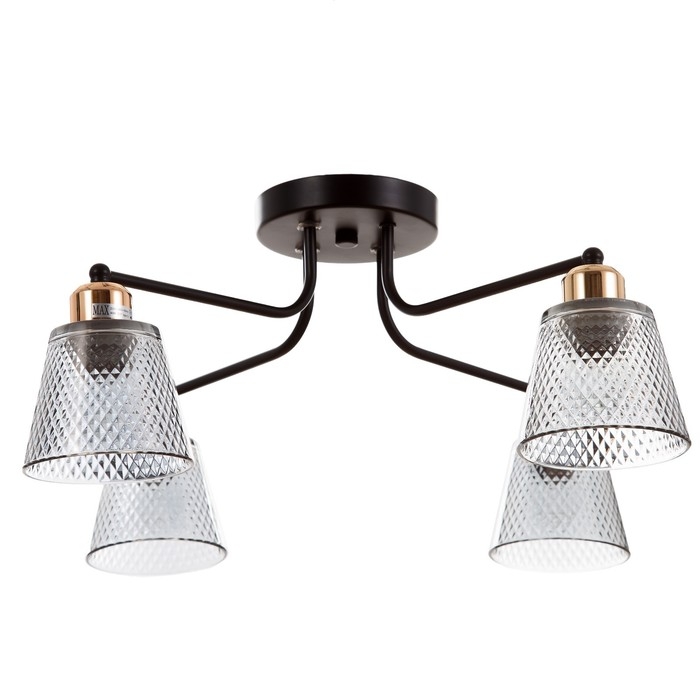 Люстра Люстра "Адель" 4х40Вт Е27 черный/золото 45х45х25см