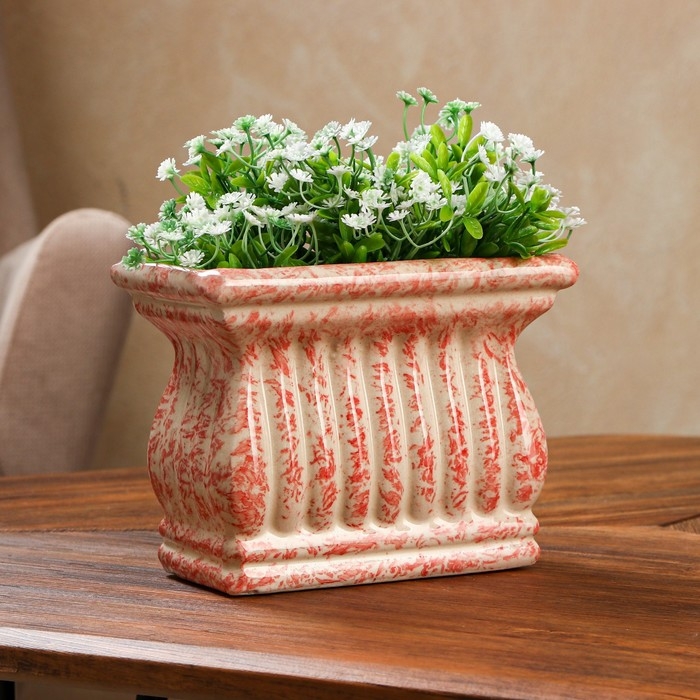 Кашпо &laquo;Античное&raquo;, красное, керамика, 1 л, Иран