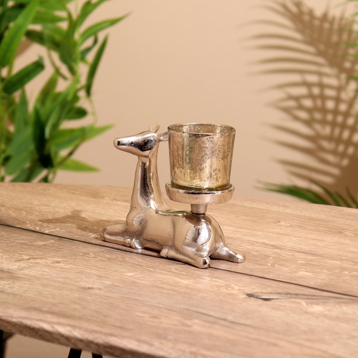 Подсвечник Подсвечник "Оленёнок" алюминий 15х6х11 см