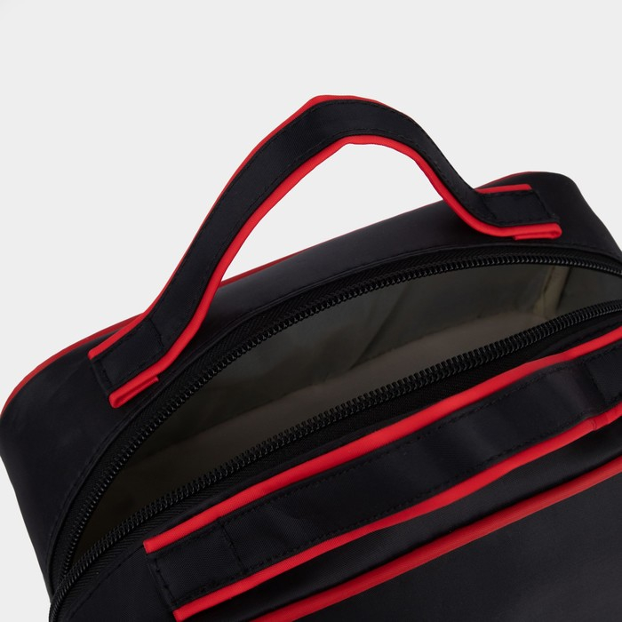 Косметичка, 2 отдела на молниях, цвет чёрный