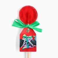 Леденец на палочке новогодний &laquo;Снегирь&raquo;, со вкусом клубники