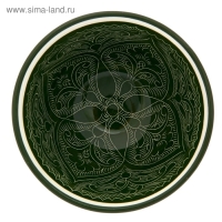 Пиала чайная Риштанская керамика "Узоры" большая, зелёная, 11 см Пиала чайная Риштанская керамика "Узоры" большая, зелёная, 11 см