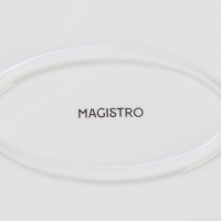 Тарелка фарфоровая обеденная Magistro &laquo;Блик&raquo;, 25&times;16,5&times;1,5 см, цвет белый