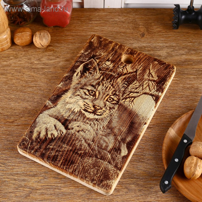 Доска из массива кедра &laquo;Рысь&raquo;, прямоугольная, 18 &times; 28 см