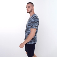 Футболка мужская камуфляж пятна, цвет серо-голубой, размер 50 Футболка мужская камуфляж пятна, цвет серо-голубой, размер 50