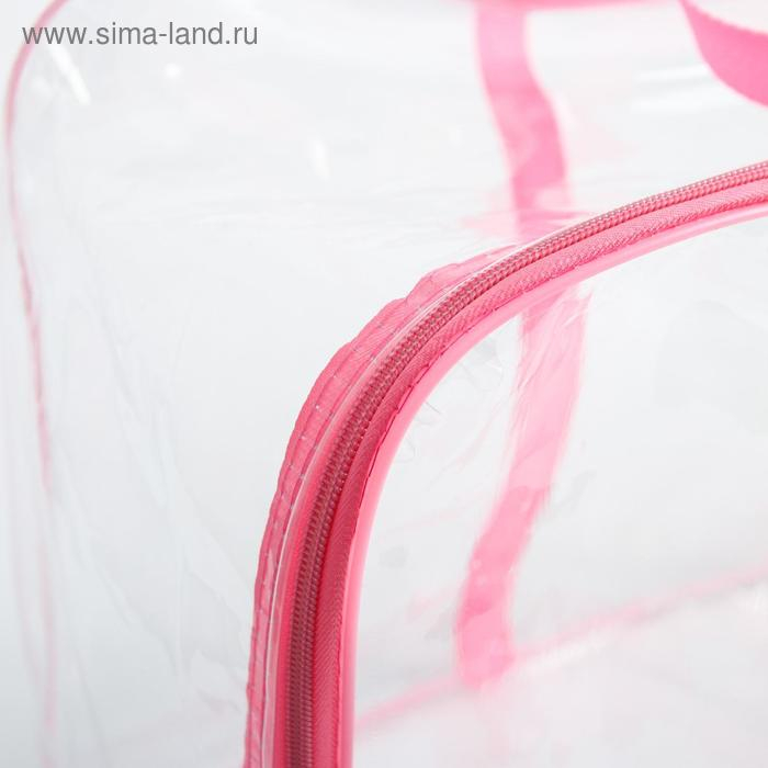 Сумка в роддом &laquo;Лебеди&raquo;, размер 50х31 см, до 10 кг., цвет прозрачный/розовый, Mum&Baby