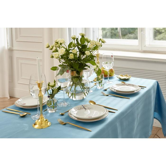 Скатерть Этель Shine 150*220 +/-3см, цв.серо-синий, пл. 192 г/м2, хл с ВГМО