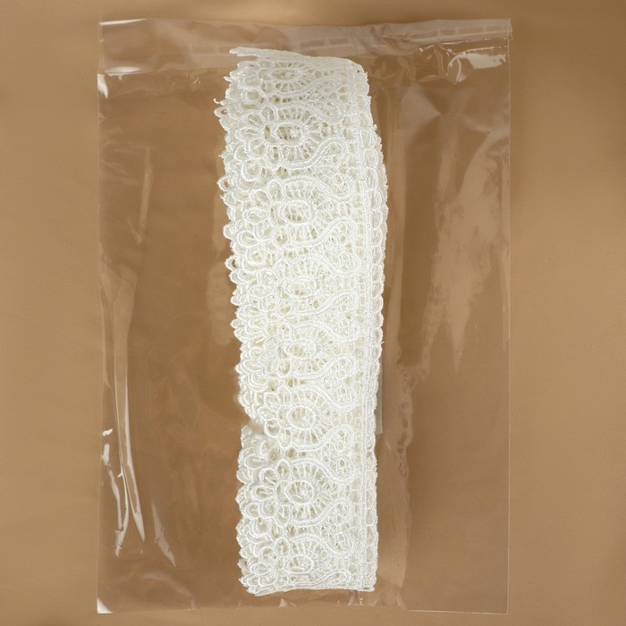 Кружево гипюровое, 46 мм &times; 11 &plusmn; 1 м, цвет айвори