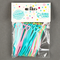 Шпажки «Сердечки», набор 50 шт., цвет МИКС Шпажки «Сердечки», набор 50 шт., цвет МИКС