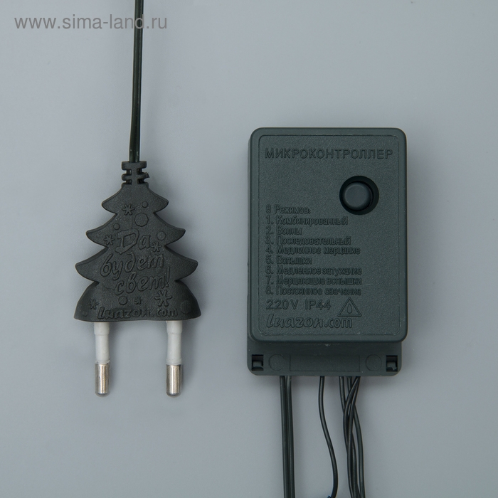 Гирлянда «Нить» 7 м, IP20, тёмная нить, 180 ламп, свечение мульти, 8 режимов, 220 В Гирлянда «Нить» 7 м, IP20, тёмная нить, 180 ламп, свечение мульти, 8 режимов, 220 В