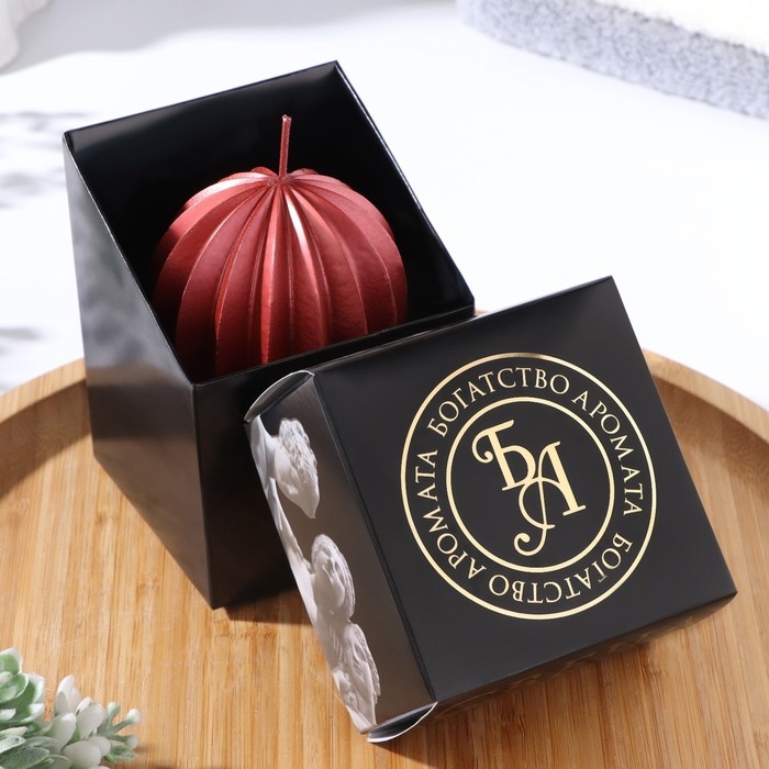 Свеча фигурная Свеча фигурная "Шар граненый", 6,5х6,5 см, красный, в коробке