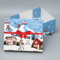 Коробка подарочная новогодняя складная &laquo;Новогодний город&raquo;, 31.2 х 25.6 х 16.1 см, Новый год