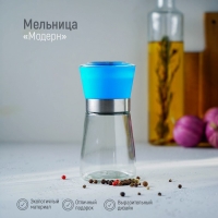 Мельница для специй Доляна &laquo;Модерн&raquo;, 180 мл, 6,5&times;13 см, цвет голубой